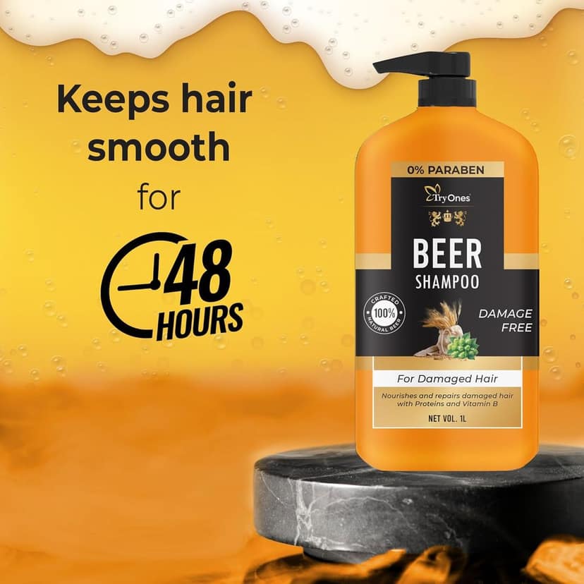 Beer Anti-Dandruff Shampoo | Removes Dandruff from Source | Helps with Itching, Irritation & Redness Accompanying Dandruff (1 Liter) view 7