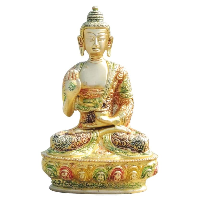 Brass Buddha Spiritual Statue - Premium Handcrafted Showpiece, Height : 7.7 Inch (BSMAS660 Y) view 2