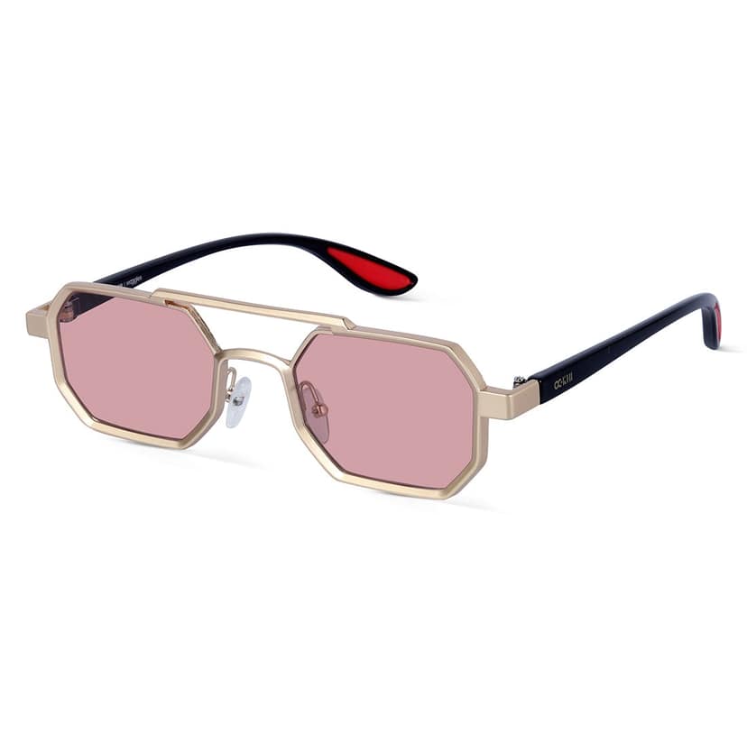 Ockhi Exhale Pink Hexagonal Sunglasses
