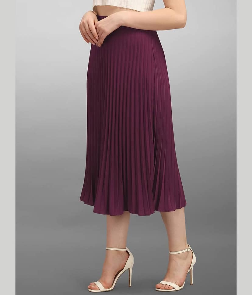 KZULLY - Purple Crepe Women's Flared Skirt ( Pack of 1 )