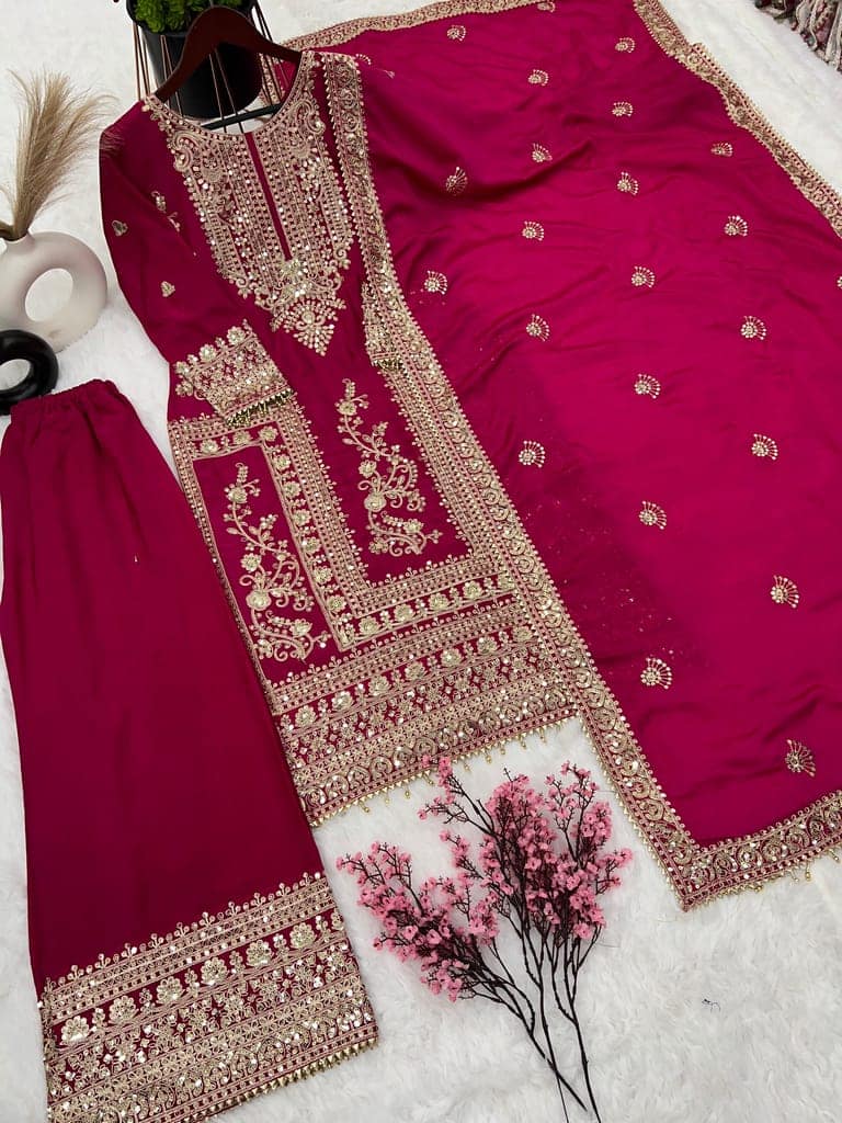 Pink Black Maroon Salwar Kameez Readymade Pakistani Stitched New Indian Ready To Wear Wedding Suit view 2