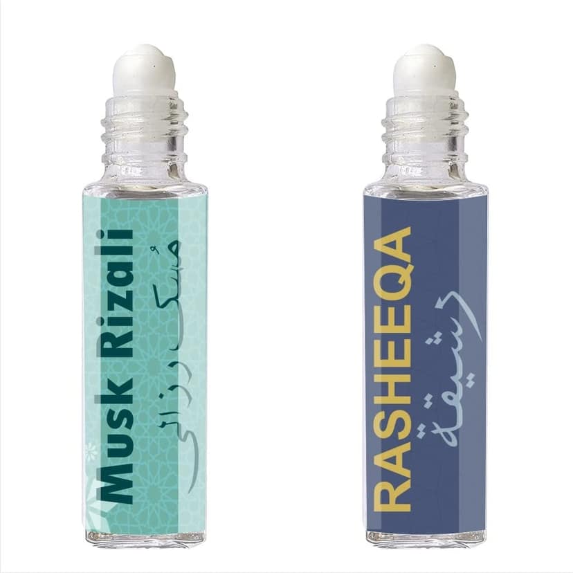 Aimani Musk Rizali - Rasheeqa Attar Perfume for Unisex Pure Natural Long Lasting Combo Pack of 2 view 2