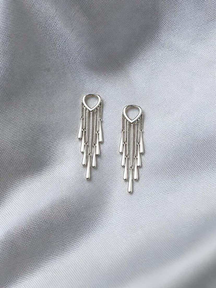 AXORA LIFE 925 Sterling Long Waterfall Dangle Earrings