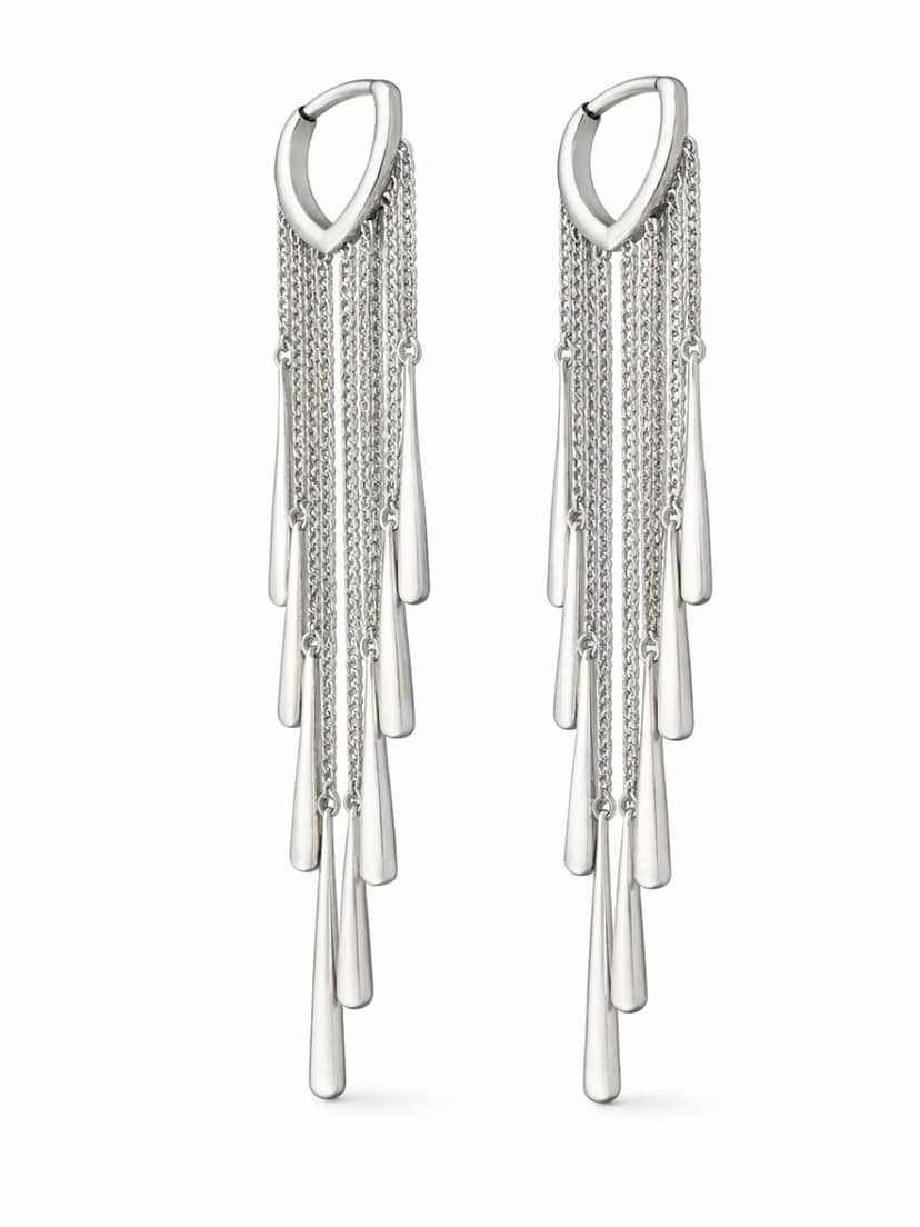 AXORA LIFE 925 Sterling Long Waterfall Dangle Earrings view 3