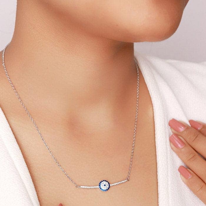 Silver Christie Evil Eye Necklace view 2