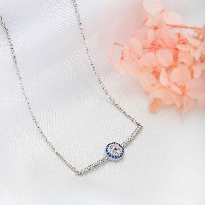 Silver Christie Evil Eye Necklace view 3