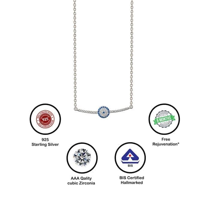 Silver Christie Evil Eye Necklace view 6