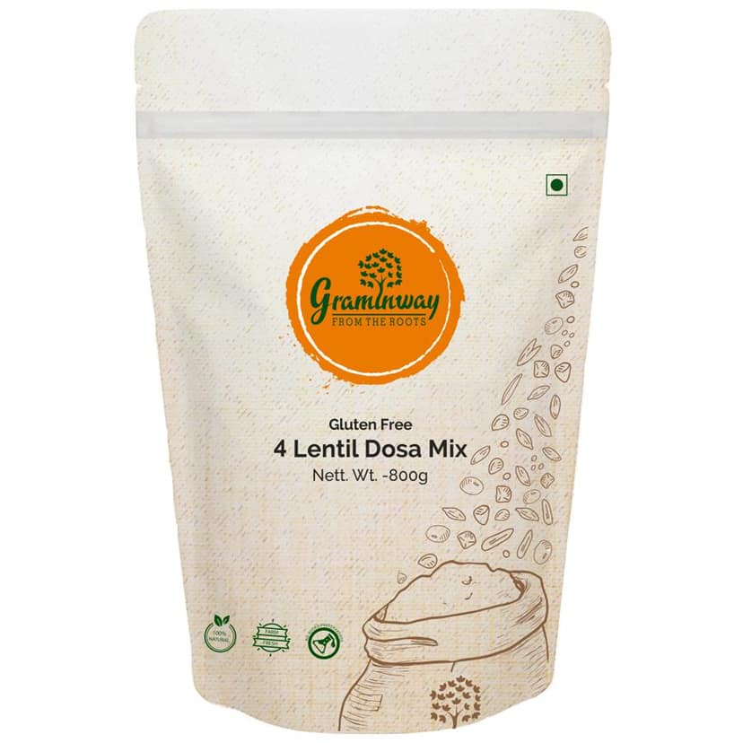 Graminway Gluten-Free 4 Lentil Dosa Mix, 800 g Pouch - undefined