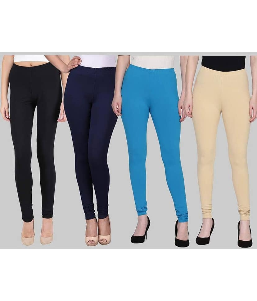 FnMe - Multicolor Cotton Women's Leggings ( Pack of 4 )