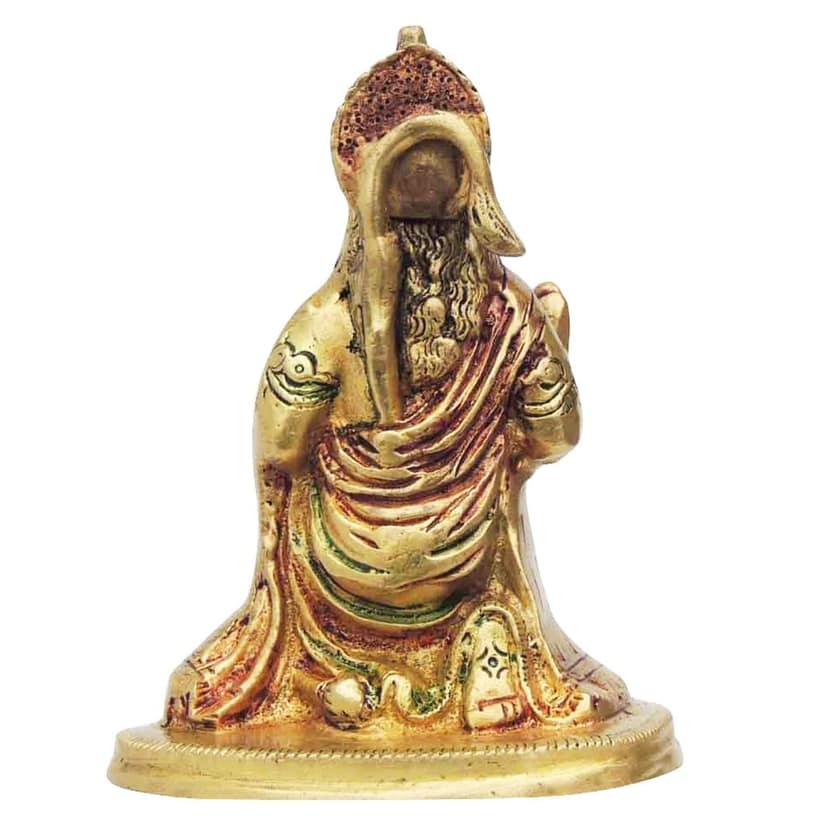 Brass Sitting Hanuman Ji God Idol - Temple Style Murti, Height : 5 Inch (BSMAS970 A) view 3