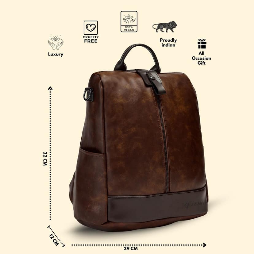VISMIINTREND Women Backpack for Office Use Upto 13 Inch Laptop | Stylish Backpack Bag | Travel | School | College | Office Use | Anti Theft Convertible Backpack view 6
