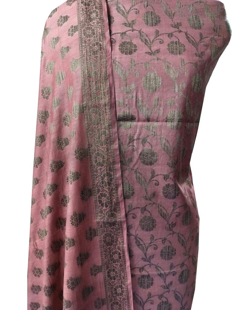Naveera Women's Cotton Silk Banarasi Unstitched Salwar Suit Dress Material With Cotton Dupatta view 2