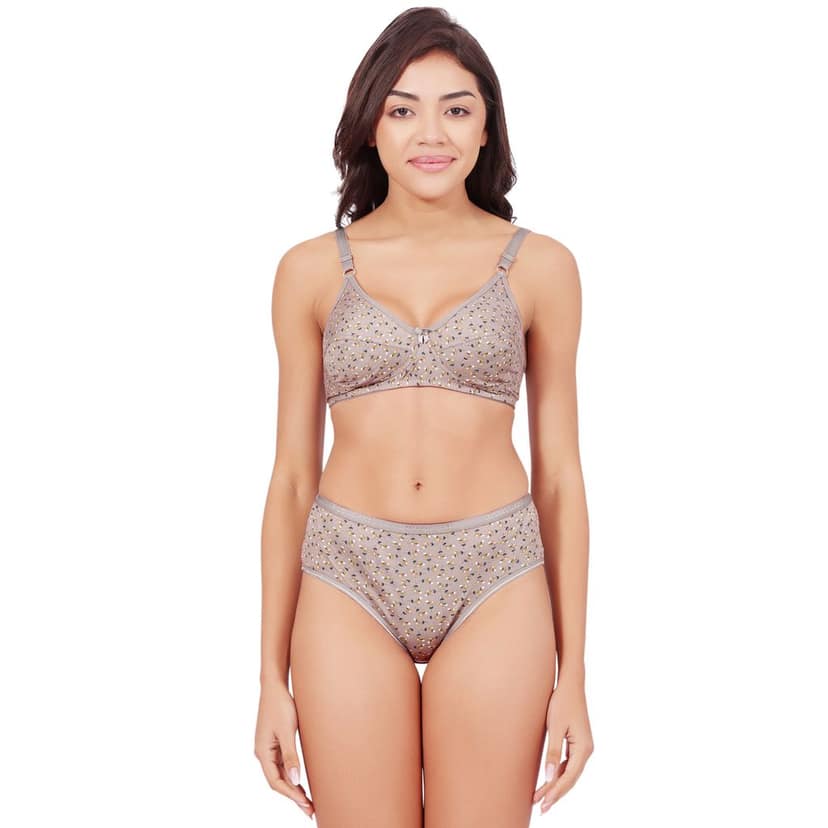 Bodycare Women's Assorted Prints Combed Cotton Bra & Panty Set 6450A