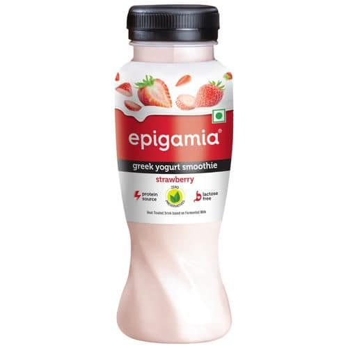Epigamia Greek Yogurt Smoothie - Strawberry, 180 ml Bottle