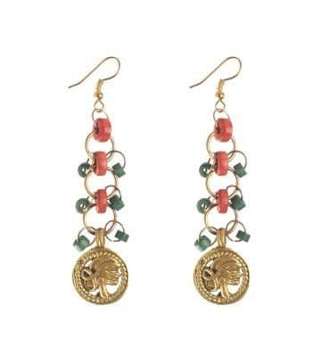 Trinity Handcrafted Tribal Dhokra Earrings (1TMTEARCG01205)