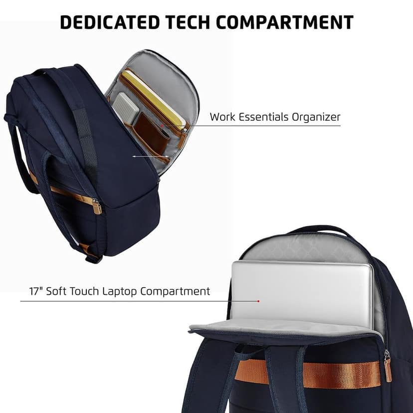 Dormio 24L Laptop Backpack Bag for Men & Women, Casual 2 Compartment School Bag for Boys & Girls, Comes with Smart Trolley Sleeve, Organizer & Bottle Holder, Office Bag view 3