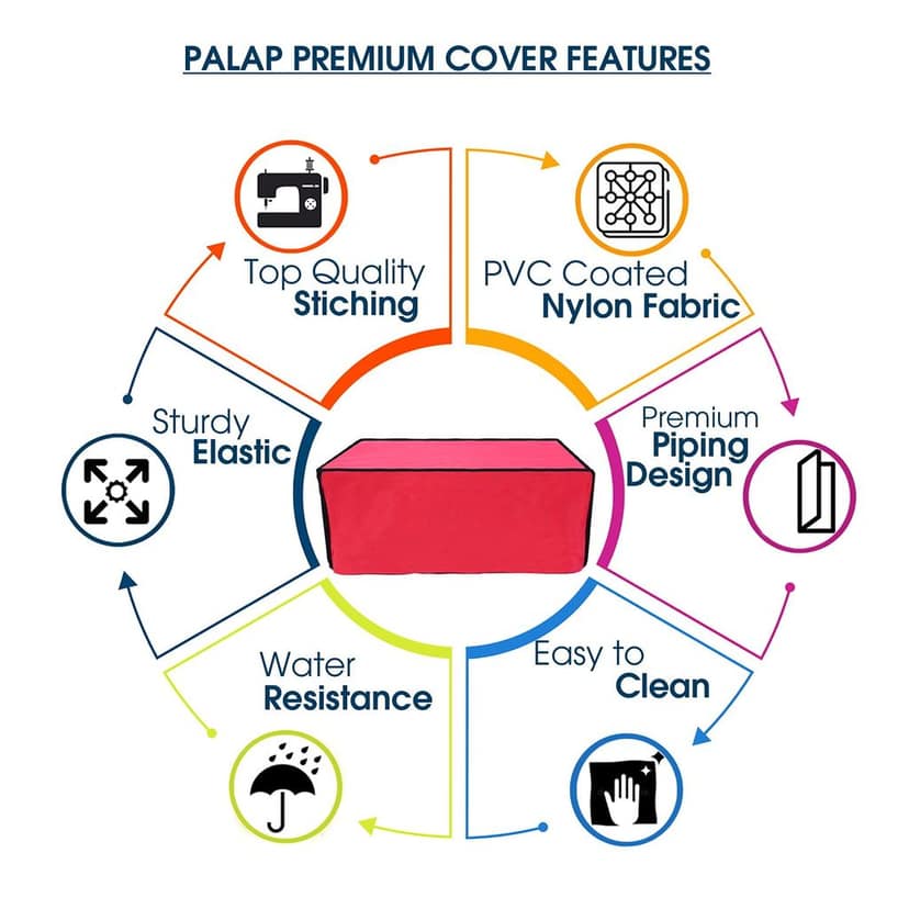 Palap Super Premium Dust Proof Printer Cover for HP Smart Tank 530 (Red, 49.9 x 42.3 x 24.8 cm) view 3