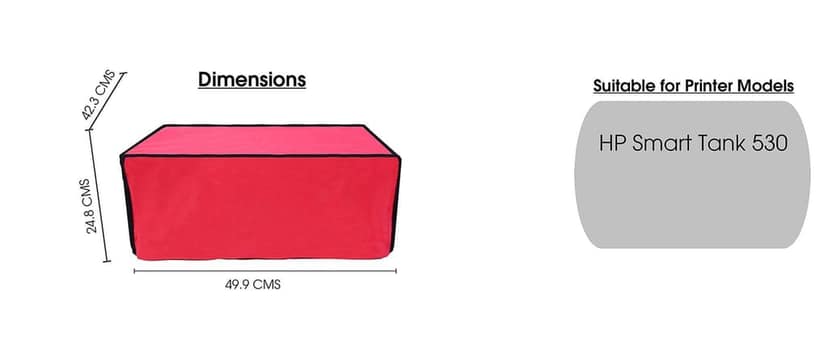 Palap Super Premium Dust Proof Printer Cover for HP Smart Tank 530 (Red, 49.9 x 42.3 x 24.8 cm) view 7