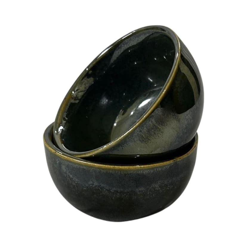 Ceramic Dining Emerald Green Glazed 100ml Dip Bowls Set of 2 || Ketchup Bowls || Sauce Bowls || Chutney Bowls view 2