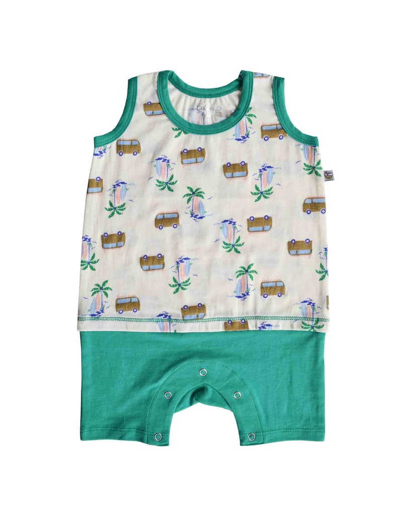 Baby Boy's Short Romper,Color-Green