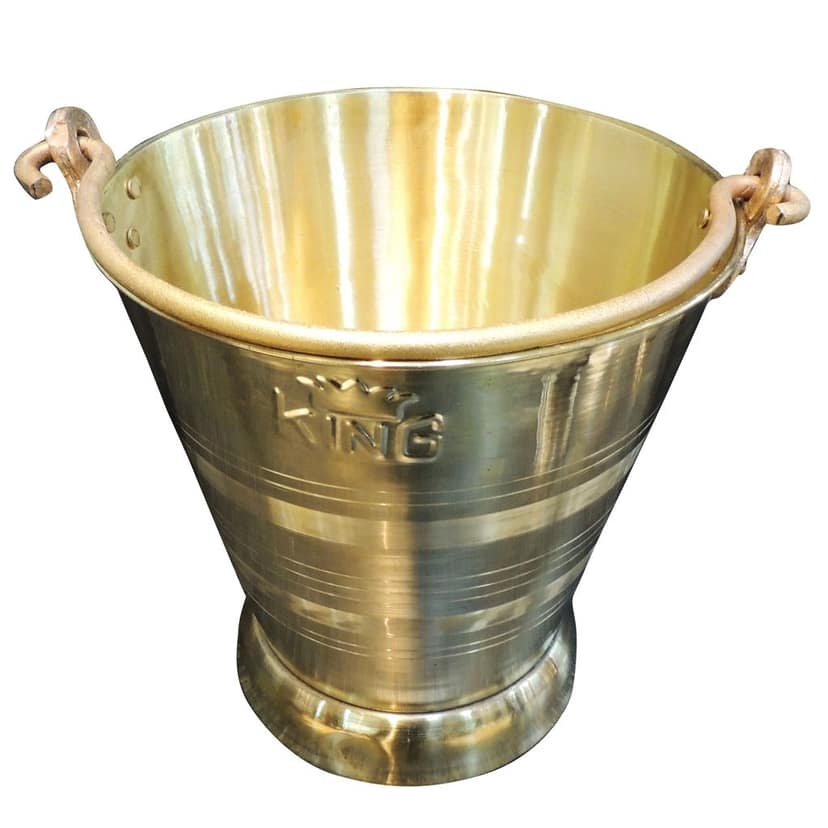 Large Brass Bucket 11 Liter | Premium Indian Brassware, Height : 12 Inch (ZMAS612 F) view 2