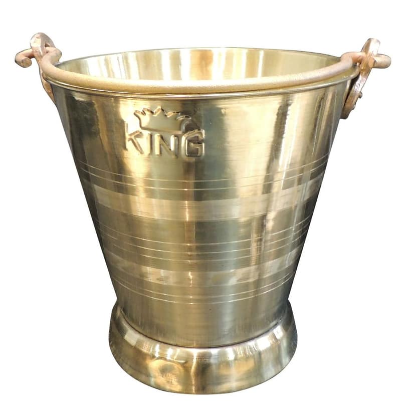 Large Brass Bucket 11 Liter | Premium Indian Brassware, Height : 12 Inch (ZMAS612 F) view 3