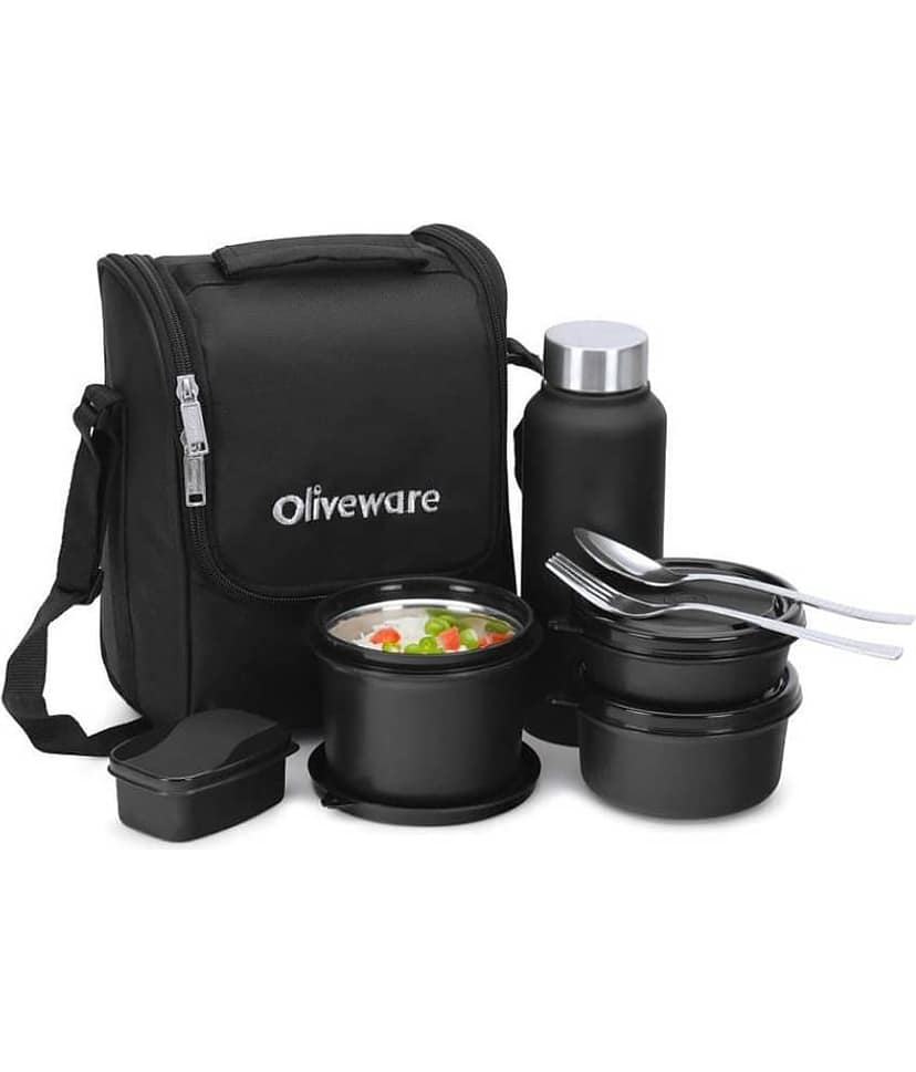 Oliveware Teso Pro Stainless Steel Lunch Box 3 Container (Pack of 1)