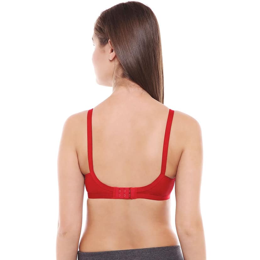 Bodycare Women Poly Cotton Full Coverage Non Padded Regular Bra 5524-RED view 3