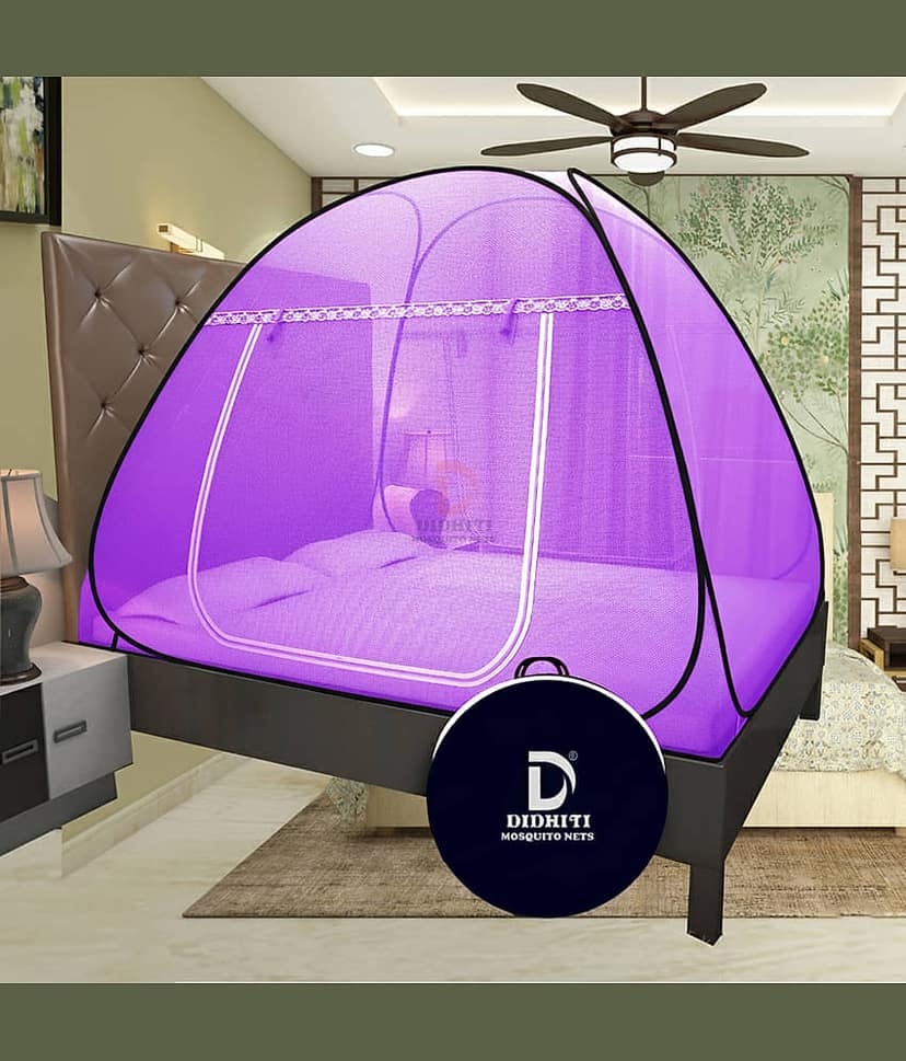 didhiti - Purple Polycotton Foldable Mosquito Net ( Pack of 1 )