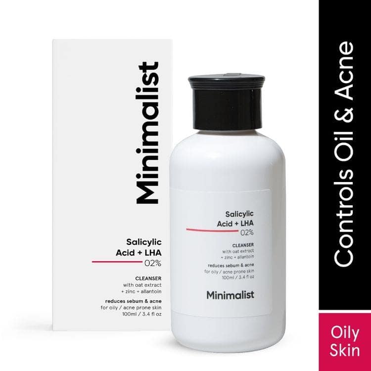 Minimalist 2% Salicylic Acid + LHA Face Cleanser With Zinc For Reducing Sebum & Acne (100 ml) view 4
