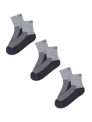 AirGarb Premium Cotton Cushioned High Ankle Socks Pack of 3 - AIRHA3G (Free Size) Grey