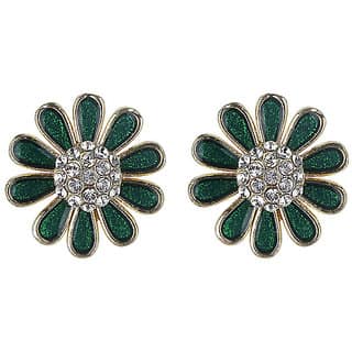 Changeable Backdrop Stud Earrings for Girls Brass Material Earrings for Women's Fashion Jewellery for Party