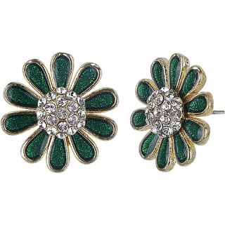 Changeable Backdrop Stud Earrings for Girls Brass Material Earrings for Women's Fashion Jewellery for Party view 2