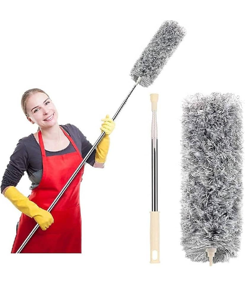 Microfiber Duster for Cleaning with Extension Pole(Stainless Steel), Extra Long - Handle Mop ( Adjustable Handle ) view 2