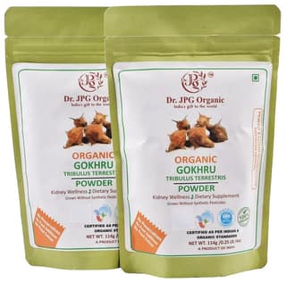 Dr JPG Organic Herbals Gokhru Powder-228g / Gokshura powder/Tribulus Terrestris-INDIA ORGANIC Certified / 114g X 2PC=228g
