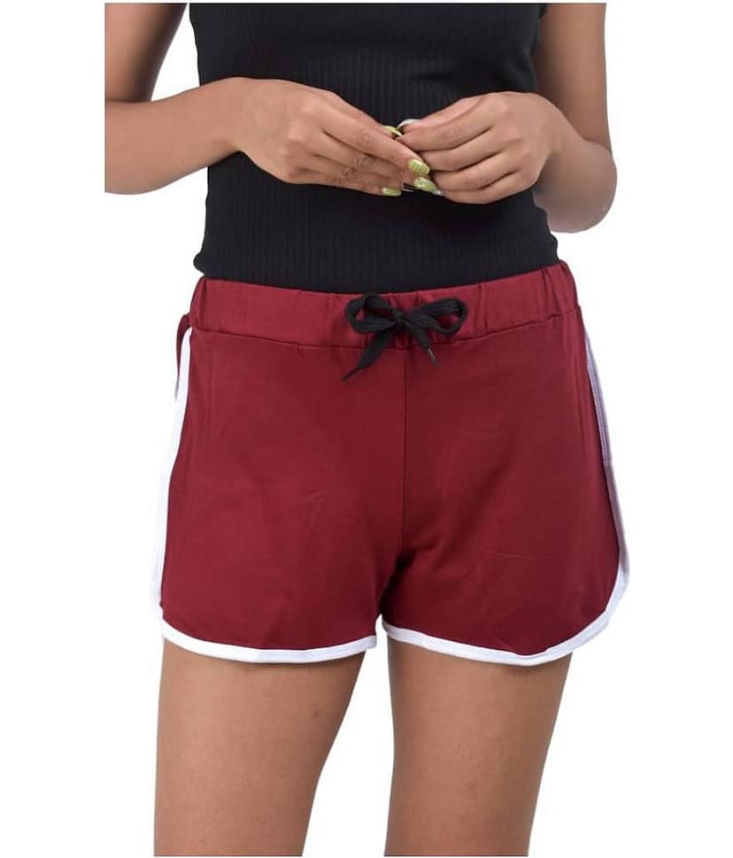 powermerc Cotton Hot Pants - Maroon view 2