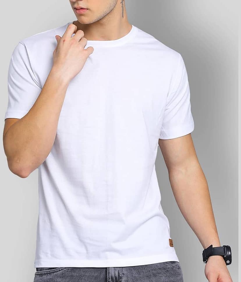 Paul Street Pack of 1 Cotton Blend Slim Fit Men's T-Shirt ( White ) view 2