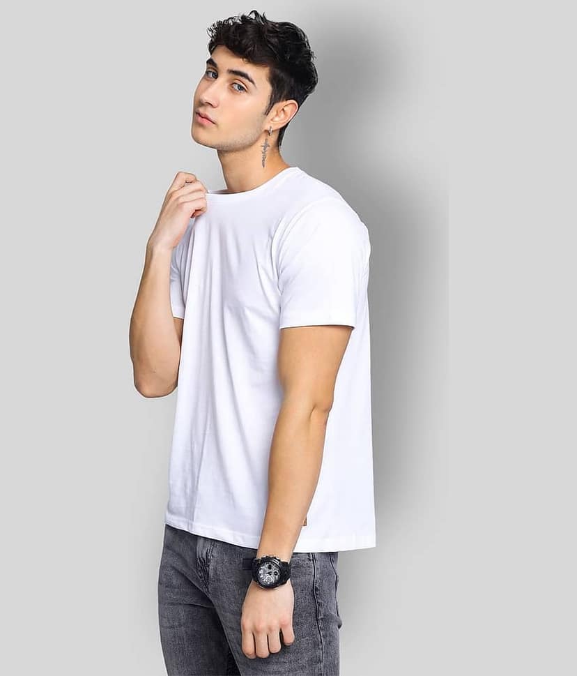 Paul Street Pack of 1 Cotton Blend Slim Fit Men's T-Shirt ( White ) view 3
