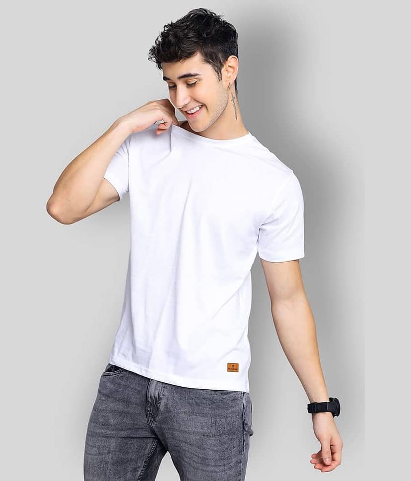 Paul Street Pack of 1 Cotton Blend Slim Fit Men's T-Shirt ( White ) view 6