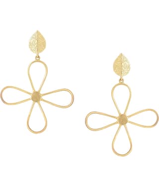 VIRAASI - Gold Danglers Earrings ( Pack of 1 )