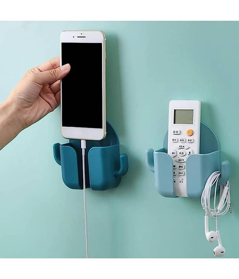 GMPex 4 PC Wall Mount Key Remote Holder Mobile Charging Stand With 2 Hooks view 2