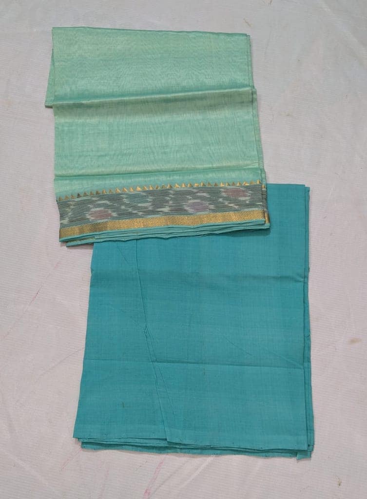 Sea Green Cotton Silk Suit with Dupatta
