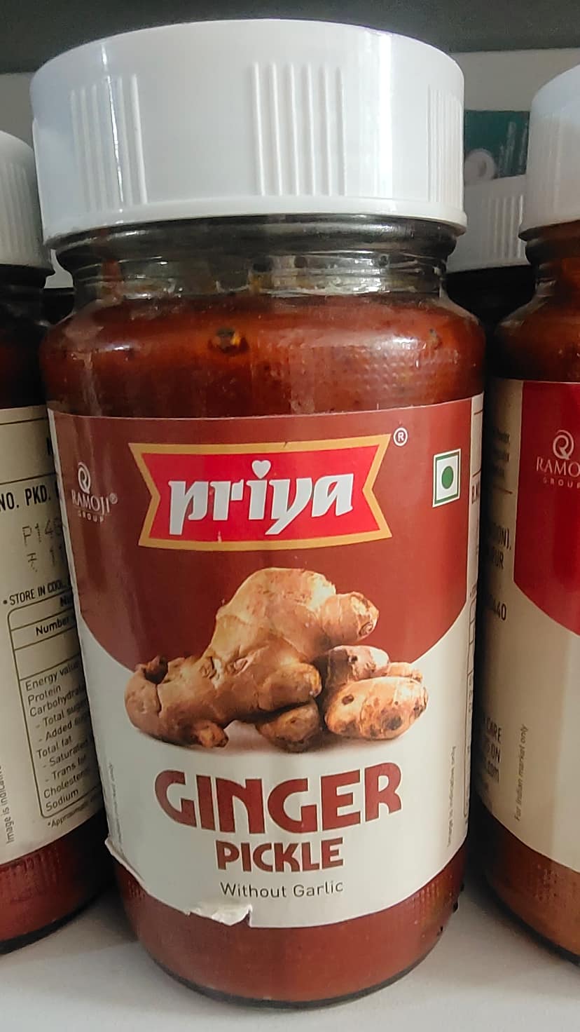 Priya pickle - ginger without garlic