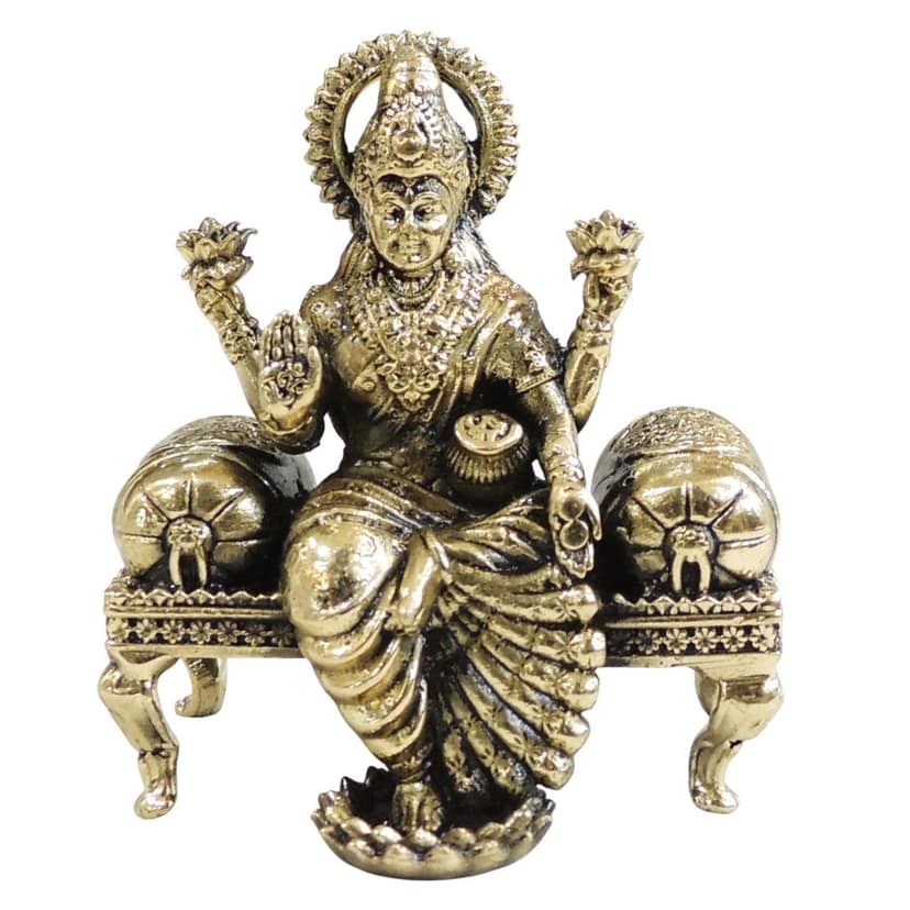Brass Laxmi Sofa Idol for Living Room & Mandir, Height : 3 Inch (BSMAS1908 L) view 2