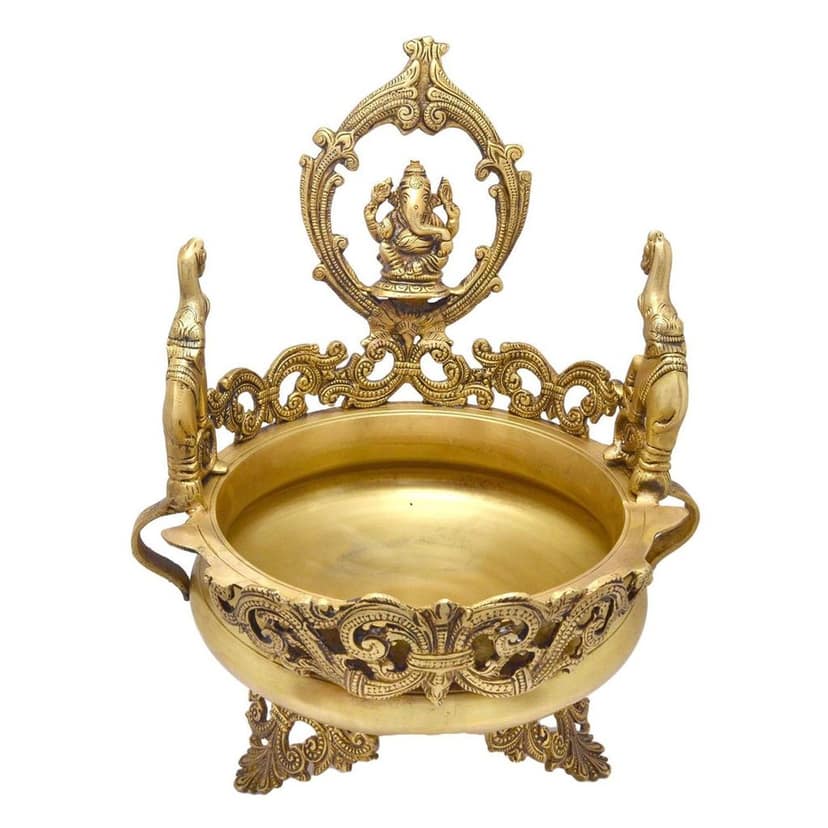 Brass Decorative Urli - Premium Home Decor Bowl, Diameter : 8 Inch (BSMAS1147 A) view 4
