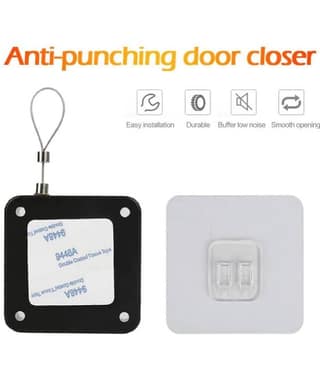 Punch-Free Automatic Sensor Door Closer, Multifunctional Automatic Door Closer, Residential Commercial Auto Door Closer with Drawstring, Closer Door for Internal, Home, Storm