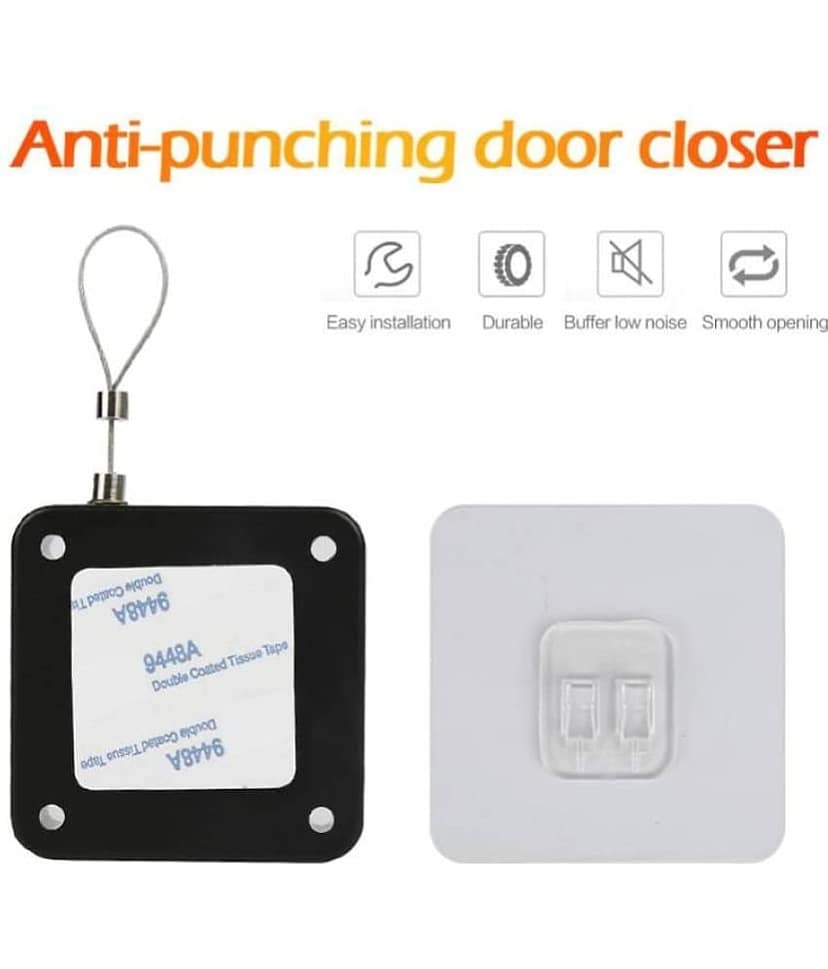 Punch-Free Automatic Sensor Door Closer, Multifunctional Automatic Door Closer, Residential Commercial Auto Door Closer with Drawstring, Closer Door for Internal, Home, Storm