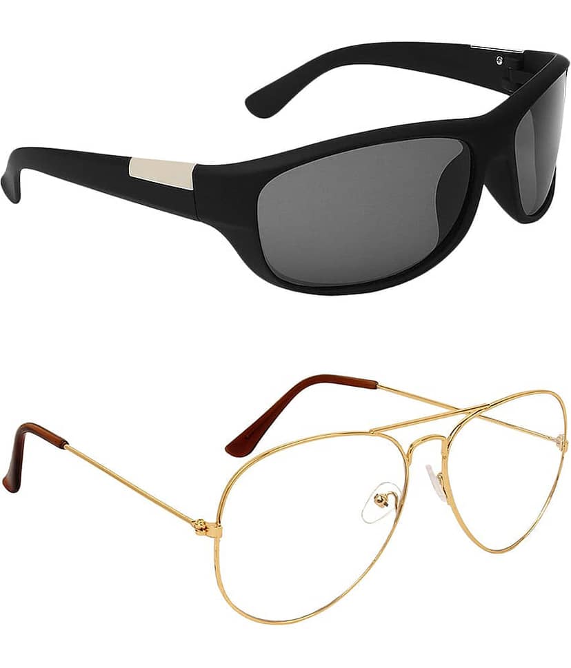 Kanny Devis - Gold Pilot Sunglasses ( Pack of 2 ) view 2