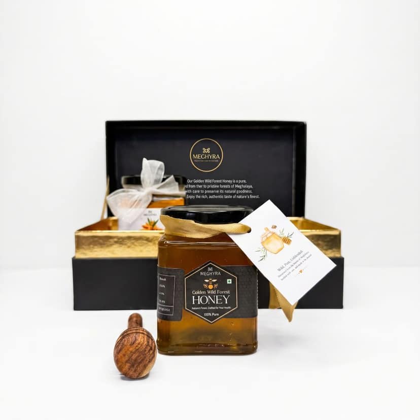 DOUBLE GRACE BOX (GOLDEN WILD FOREST HONEY & LAKADONG TURMERIC) - 400 gm - One Golden Wild Forest Honey - 300 gm & One Lakadong Turmeric - 100 gm view 2