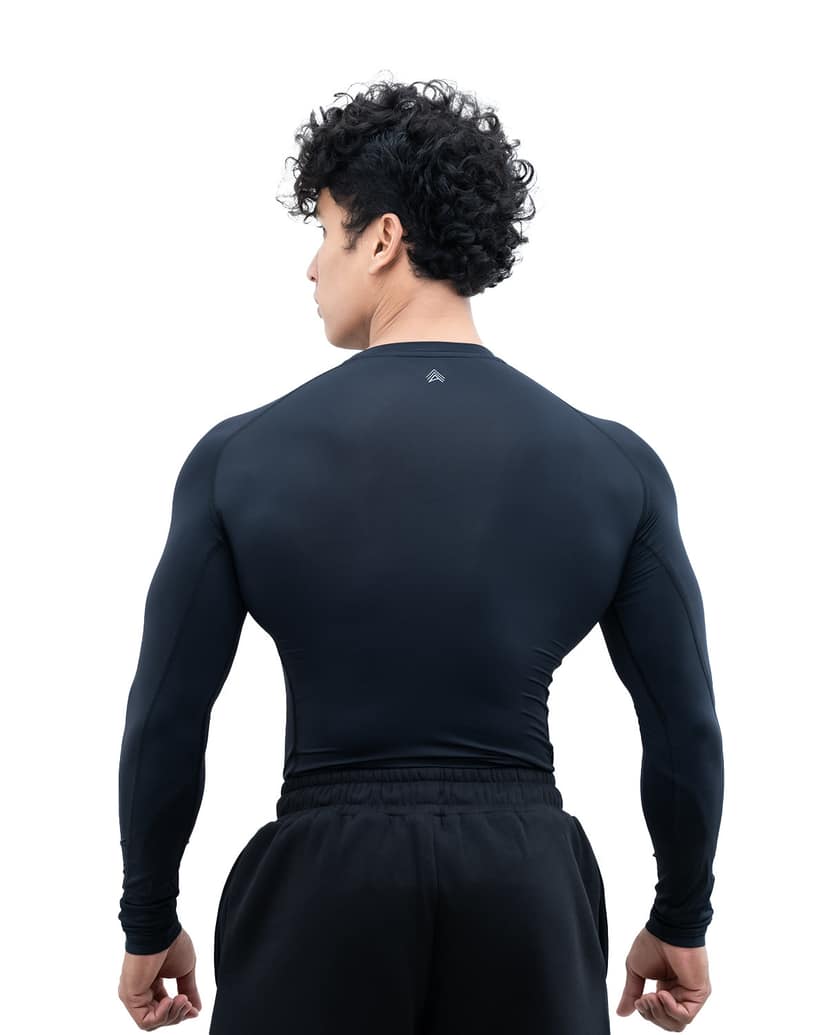 Athflex Men's Full sleeve Ace Compression T-Shirt - Ultra Stretch,premium Nylon Spandex Blend , Moisture-Wicking, Quick-Dry, Breathable, Muscle Fit Activewear for Gym, Fitness, and Sports - maroon/L view 2